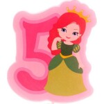 Svíčka na dort číslice pět princezna 7cm - Dekora