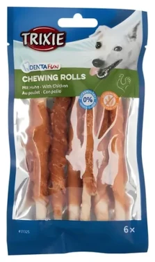 TRIXIE DENTAfun tyčinka svázaná kuřecím masem 12 cm / Dentální pamlsek / 6 ks / 70 g (G14-31325)