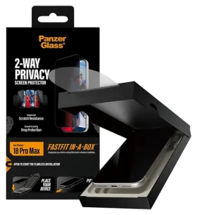 PanzerGlass 2-way Privacy iPhone 17/18 Pro Max / Ochranné sklo / Ultra-Wide Fit / FastFit s aplikačním boxem (PG14695)