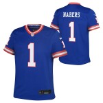 Nike Dětský dres New York Giants NFL Malik Nabers #1 Game Throwback Modrá (YOUTH)