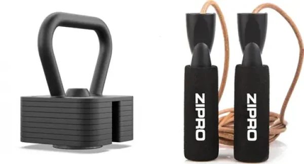 Zipro Square Kettlebell s nastavitelnou zátěží 19 kg + švihadlo Zipro (8426554)