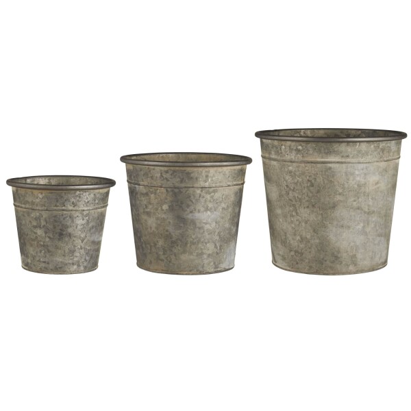 Ib Laursen Plechový obal na květiny Urban Garden L, šedá barva, kov