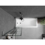 MEXEN/S - Next L vanová zástěna FIX 50 x 150, černá vzor, grafit kartáčovaná 895-050-000-03-77-66