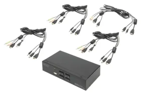 Digitus DS-12880 černá / KVM switch / 4 porty / HDMI 4K / USB 2.0 hub / audio (DS-12880)