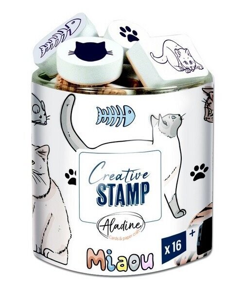 Razítka Aladine Creative Stamp, 16 ks - Kočky