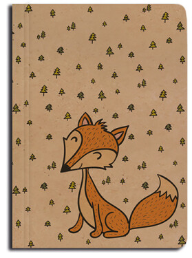 Notes linkovaný A6 kraft Liška