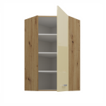 Horní rohová skříňka Artisan 60x60 GN-108 1F (45°) Barva korpusu: Dub artisan, Barva dvířek: Bílý lesk