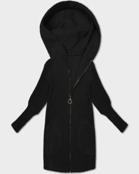Černá bunda - přehoz přes oblečení typu alpaka s kapucí (19905.1) odstíny černé uni velikost