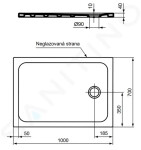 IDEAL STANDARD - Connect 2 Sprchová vanička, 1000x700 mm, odtok vpravo, bílá R036901