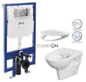 JIKA předstěnový instalační 8 cm systém bez tlačítka + WC CERSANIT CLEANON PARVA + SEDÁTKO H894652 X PA2