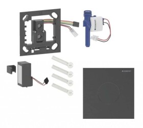 GEBERIT - Elektronické ovládání splachování pisoárů typ 40, bateriové napájení, easy to clean, Bluetooth, kartáčovaný černý chrom 116.034.QD.1