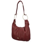 Módní dámská koženková kabelka na rameno Coveri Larbi, vínová