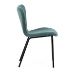 Židle jídelní, modrá látka, nohy černý kov