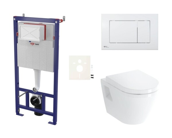 Cenově zvýhodněný závěsný WC set SAT do lehkých stěn / předstěnová montáž + WC VitrA Integra SIKOSSINTSC20K SIKOSSINTSC20K