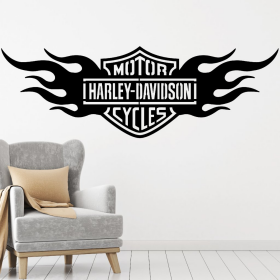 Samolepka Harley Davidson oheň Barva: černá, Velikost: 80 x 26 cm