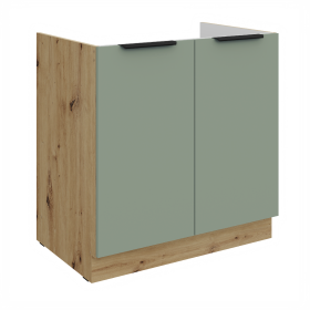 Spodní skříňka pod dřez Aria 80 ZL 2F BB Barva korpusu: Dub artisan, Barva dvířek: SA - Aquamarine AFM