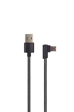 2GO USB-A - Micro-USB 1 m černá / Datový kabel / Nylon / Úhlový konektor (797005)