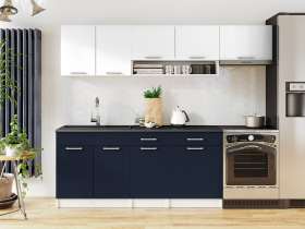 FRONTI Kuchyňská linka VIVIEN 240cm Bílá + marine blue