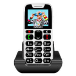 EVOLVEO EasyPhone, mobilní telefon pro seniory s nabíjecím stojánkem, bílý