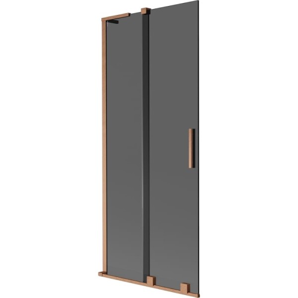 MEXEN/S - Velar L dvoukřídlá posuvná vanová zástěna 80 x 150, grafit, měď kartáčovaná 896-080-003-41-65