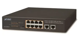 Planet FSD-1008HP / PoE switch / 10x 100Mb / 8x PoE 802.3at 120W / VLAN / fanless (FSD-1008HP)
