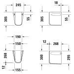 DURAVIT - D-Code Polosloup pro umyvadlo, bílá 08571800002