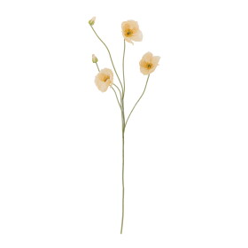 Bloomingville Umělá květina Poppy Nature 110 cm, krémová barva, plast