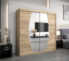 Šatní skříň Abi E0 Barva korpusu: Dub Sonoma, Rozměry: 200 cm, Dveře: Dub sonoma