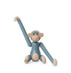 Kay Bojesen Dřevěná opička Monkey Mini Vintage Blue 9,5 cm, modrá barva, dřevo