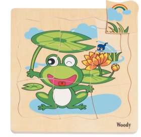 Woody Puzzle na desce ´´Vývoj žáby´´