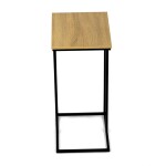 Odkládací stůl, MDF deska, dekor divoký dub, černý kov