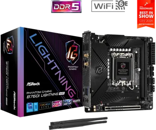 ASRock B760I LIGHTNING WIFI / B760 / LGA 1700 / 2x DDR5 / PCIEx16 / 1x 2.5GLAN / mITX (90-MXBNN0-A0UAYZ)