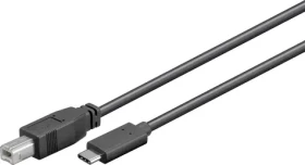 MicroConnect Propojovací kabel USB3.1 C - USB2.0 B / M-M / 480 Mbit/s / 1m / černá (USB3.1C2B1)