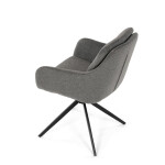 Židle jídelní, 180° otočný mechanismus, lanýžová voděodolná látka, černý kov