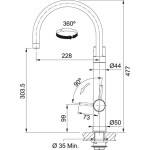 FRANKE - Filtrační baterie Vital Tap dřezová baterie s filtračním zařízením, matná černá/nerez 120.0621.312