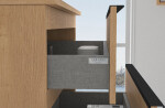 CERANO - Koupelnová skříňka Velora - dub medový, úchytka černá + deska pod umyvadlo Navira Slim - 18 mm - 70x54,8x46,5 CER-664810