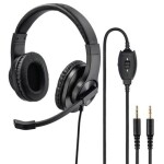 Hama PC Headset HS-P300 stereo černá / tlačítko MUTE/ ovládání hlasitosti (139925-H)