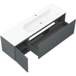 MEXEN/S - Orio koupelnová skříňka 160 cm s umyvadlem Vela pravá, 1S, 1D, grafit mat/bílá mat 91A13-16047-3-BBFF66-W23P01