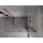 MEXEN/S - Mist-F Duo sprchový kout skládací dveře pravá 75 x 95, transparent, měď kartáčovaná 8A6-075L-095P-65-00
