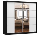 Šatní skříň Multi 38 Barva korpusu: Černá, Rozměry: 233 cm, Dveře: Bílé