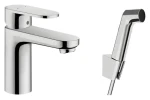 Hansgrohe Umyvadlová baterie s ruční sprchou Bidette chrom / Umyvadlová baterie / QuickClean / EcoSmart (71215000)
