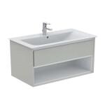 IDEAL STANDARD - Connect Air Skříňka pod umyvadlo 100x44x52 cm, lesklá světlá šedá/bílá mat E0828EQ