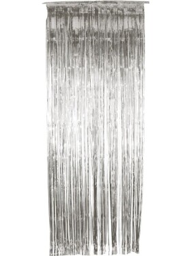 Smiffys.com Závěs - stříbrný - 91 x 244 cm