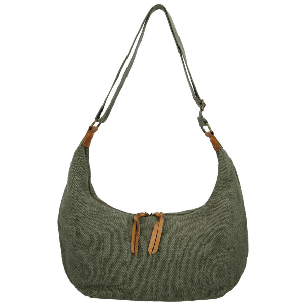 Trendy textilní dámská kabelka na rameno Ester, zelená