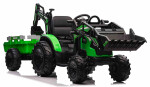 Mamido Dětský elektrický traktor bagr s přívěsem Strong RC EVA kola 12V10Ah zelený