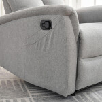 Relaxační křeslo, manuální ovládání, světle šedá látka