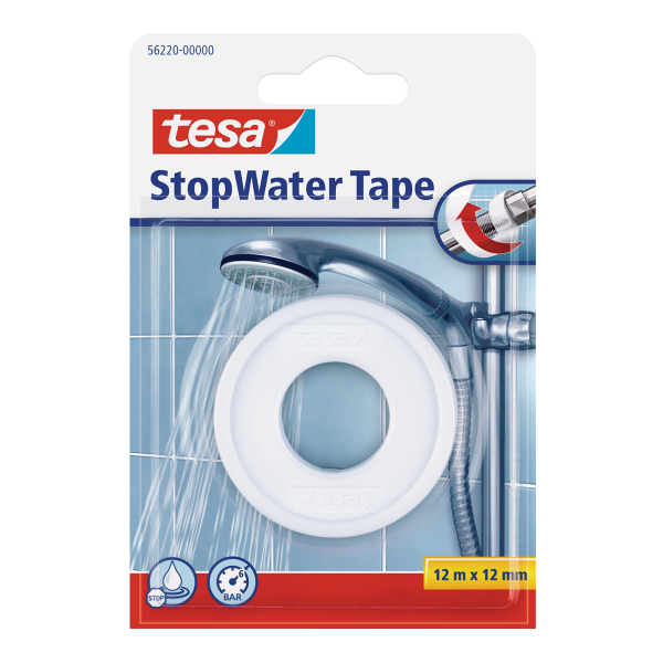 Tesa instalatérská teflonová izolační páska do závitu, 12 m x 12 mm, PTFE, bílá