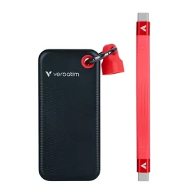 Verbatim Pocket SSD Externí disk 2TB černo-červená / USB-C 3.2 Gen 2 / R: 1000MBs / W: 1000MBs (32196)