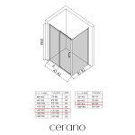CERANO - Sprchový kout Orlano L/P - 5 mm - černá matná, transparentní sklo - 120x90x195 - posuvný CER-DY50514099
