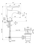 IDEAL STANDARD - Alpha Bidetová baterie s výpustí, chrom BC487AA